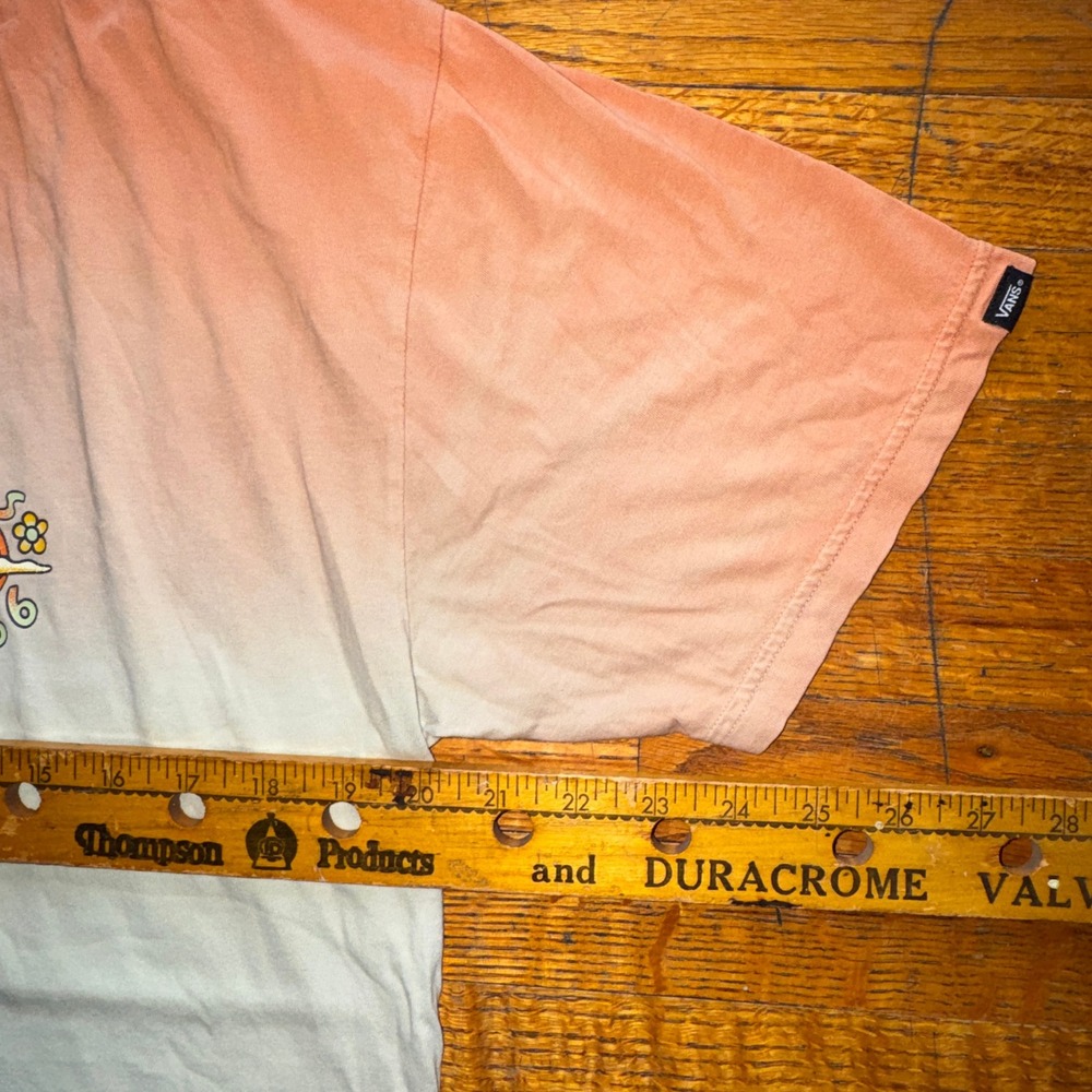 Vans Mens Ombre Dip Dye High On Peace Graphic T-Shirt Orange Blue Large - Picture 3 of 5
